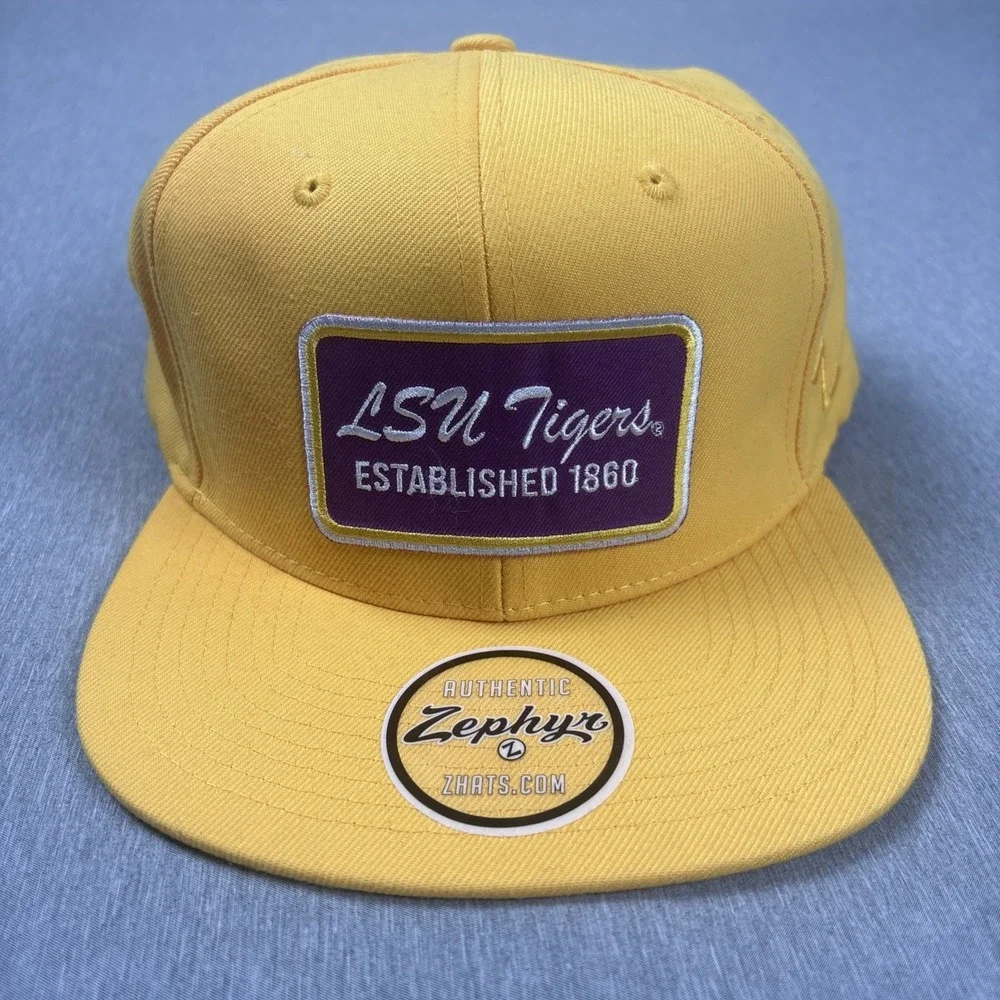 LSU Tigers Zephyr SnapBack Hat ZH NCAA Yellow With Purple Patch - One Size
